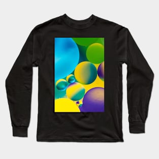 Colorful close up of oil drops in water Long Sleeve T-Shirt